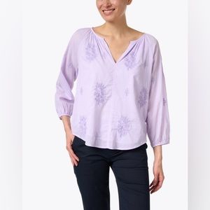 ROLLER RABBIT Malm Lavender Embroidered Top in Purple SIZE XS